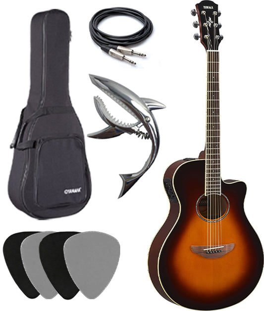 Yamaha APX600 Acoustic - Electric Guitar deluxe package - Sunburst